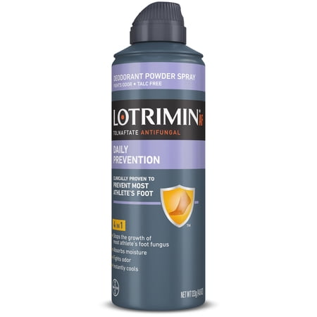 Lotrimin AF Athlete's Foot Daily Prevention Deodorant Powder Spray, 4.6 Oz (Packaging may vary)
