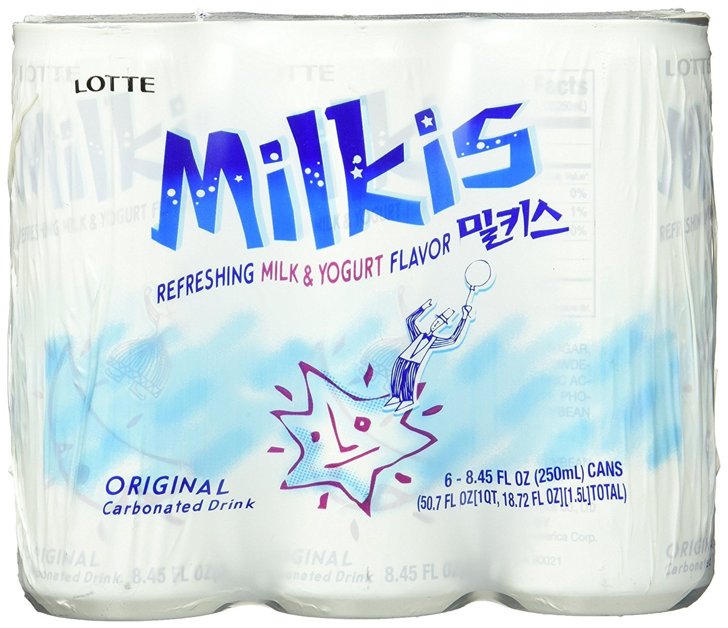 LOTTE Milkis Soda Beverage, 8.5 Fluid Ounce (Pack of 6)