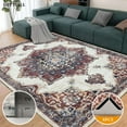 thumbnail image 1 of LOTTSALL Vintage 8x10 Area Rugs for Living Room, Machine Washable Living Room Rug with TPR Backing, Thorn Flower LR-2-5, 1 of 10
