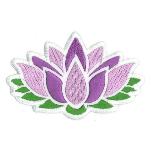 LOTUS FLOWER Embroidered Iron On Patch - Original Artwork by Matt Stewart, 2.25"