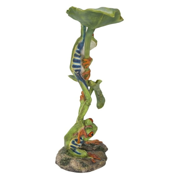 Hi-Line Gift Ltd. Lotus Leaf with Red-Eyed Tree Frog