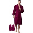 LOTUS LINEN Waffle Robes for Men Lightweight Cotton Spa Bathrobe