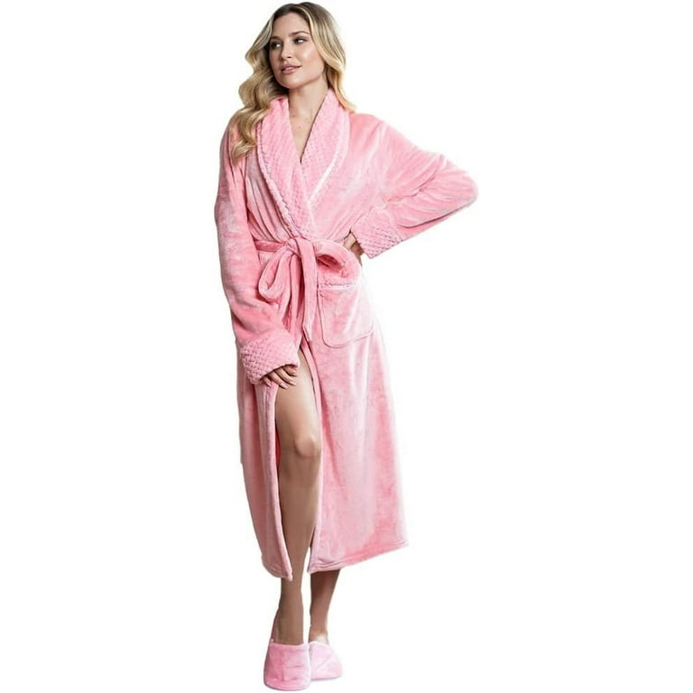 LOTUS LINEN Women Soft Plush Robes Luxury Fluffy Robe for Women