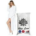 thumbnail image 1 of Lotus Linen Plush Robe for Women - Long Soft Fleece Bathrobe, White S/M, 1 of 9