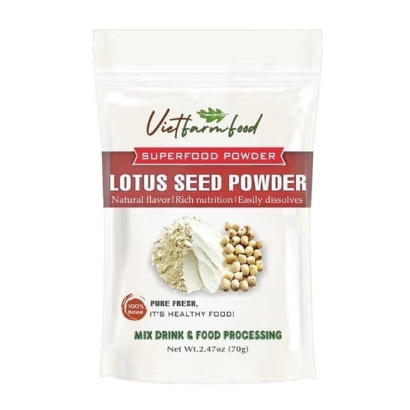 LOTUS SEED POWDER 2.47 oz (70g) VIETFARMFOOD: Pure freeze-dried vegetable powder, made from real vegetables with no added sugar - Perfect for daily nutrition to keep your body full of vitality