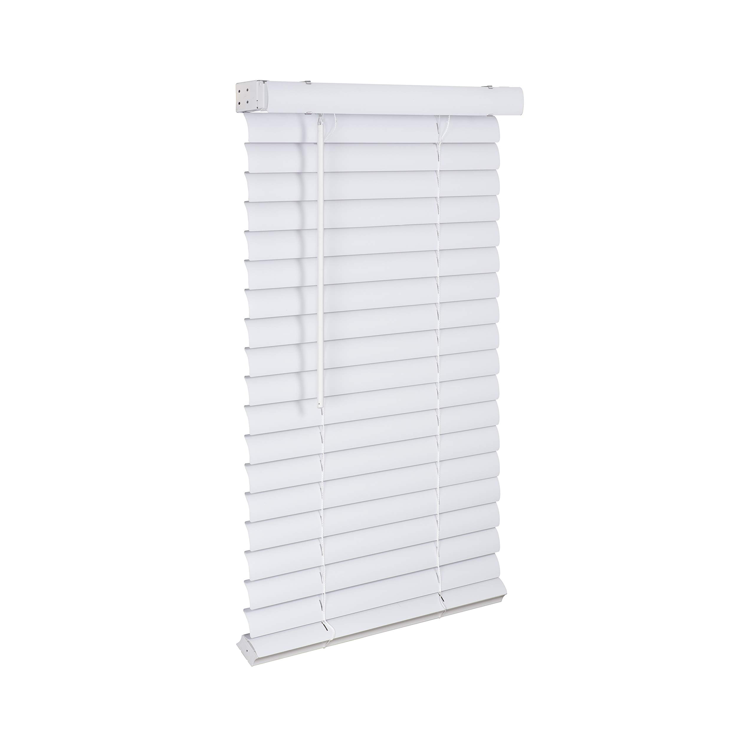 LOTUS & WINDOWARE Cordless, 2" Vinyl Plus Blind 23" Wide x 72" Long, White (RTX2372WH), Horizontal Window Blinds, Door Blinds, Indoor Window Blinds, 2" Slat Size