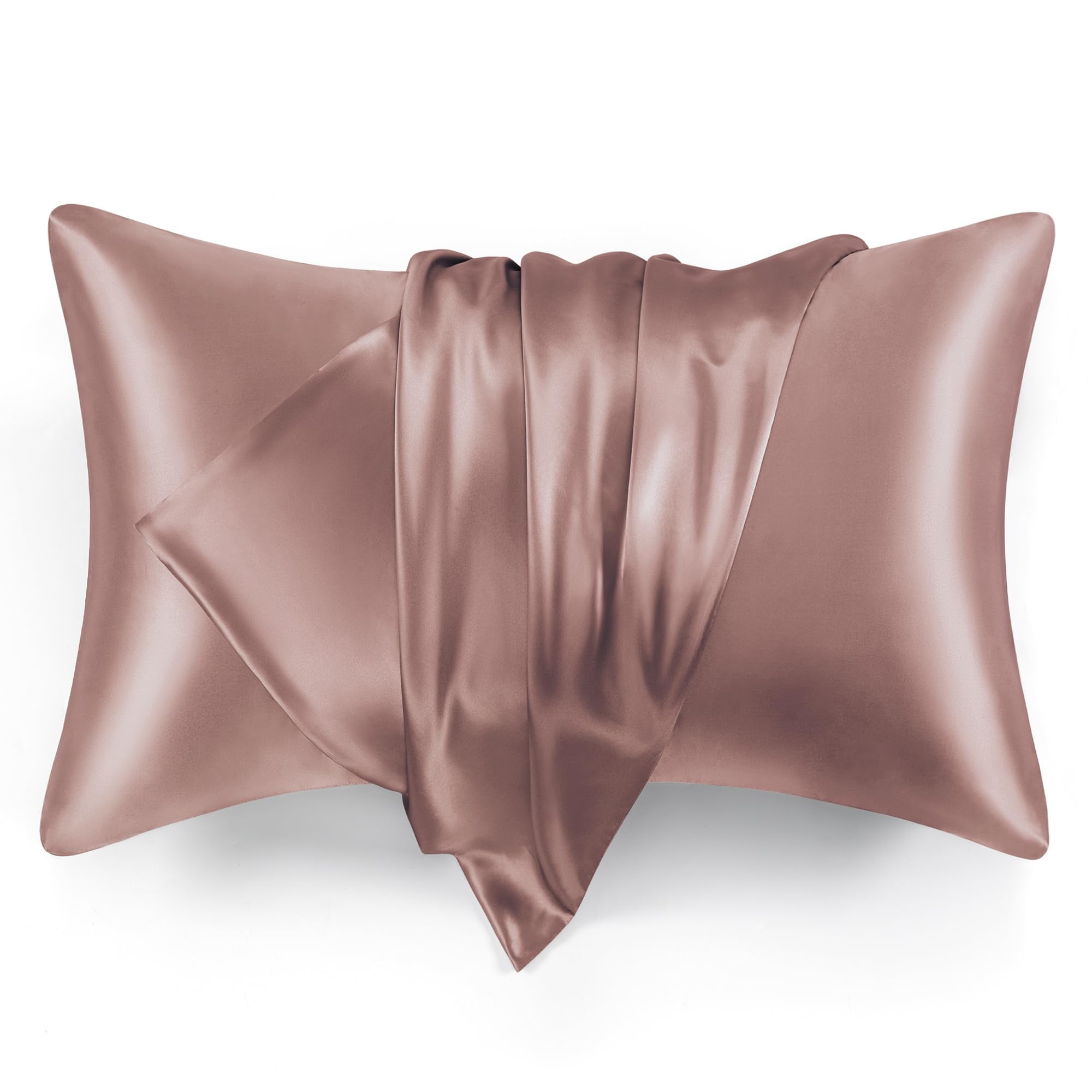 LOUDKS Satin Pillowcase Set of 2 Queen Size 20x30, Cooling Pillow Covers for Hair and Skin, Silky Smooth with Envelope Closure, Similar to Silk, White