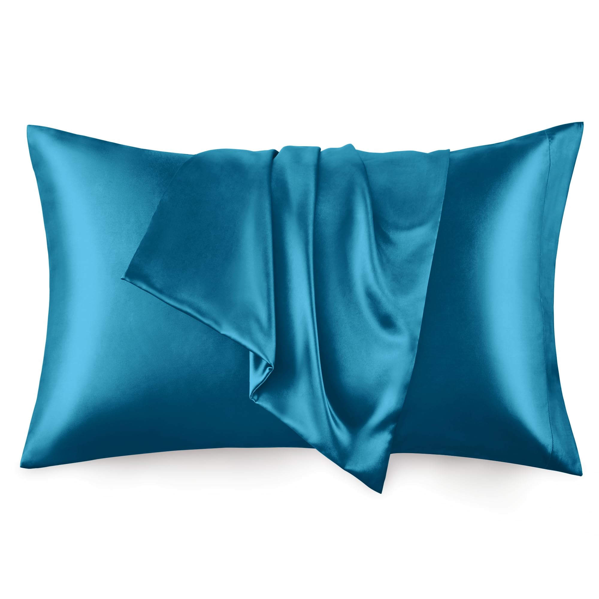 LOUDKS Satin Pillowcase Set of 2 Queen Size 20x30, Cooling Pillow Covers for Hair and Skin, Silky Smooth with Envelope Closure, Similar to Silk, White