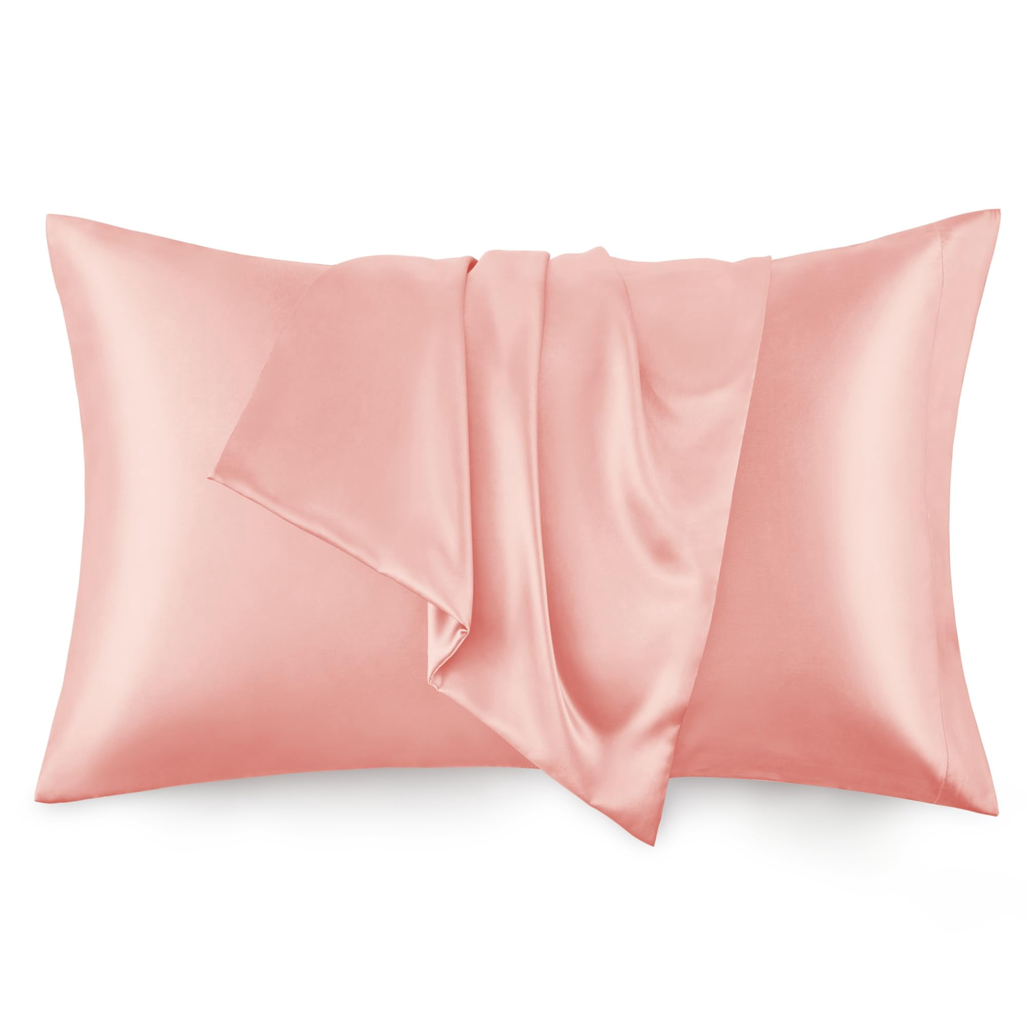 LOUDKS Satin Pillowcase Set of 2 Queen Size 20x30, Cooling Pillow Covers for Hair and Skin, Silky Smooth with Envelope Closure, Similar to Silk, White