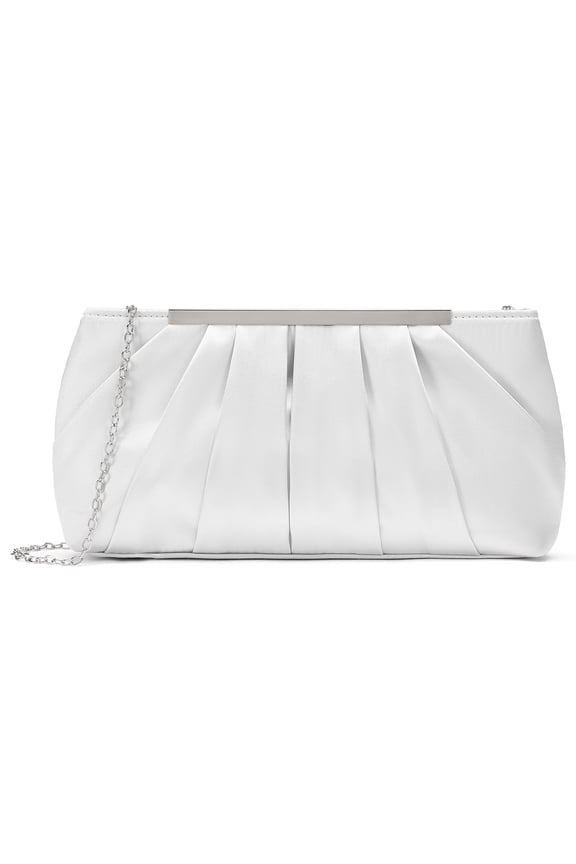 Clutch Purses for Women Evening Bag Elegant Pleated Satin Formal Handbag Simple Classy Purse