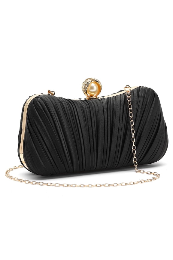 Clutch Purses for Women Evening Bag Pleated Satins Clutch Purse Luxury Handbags for Wedding Party