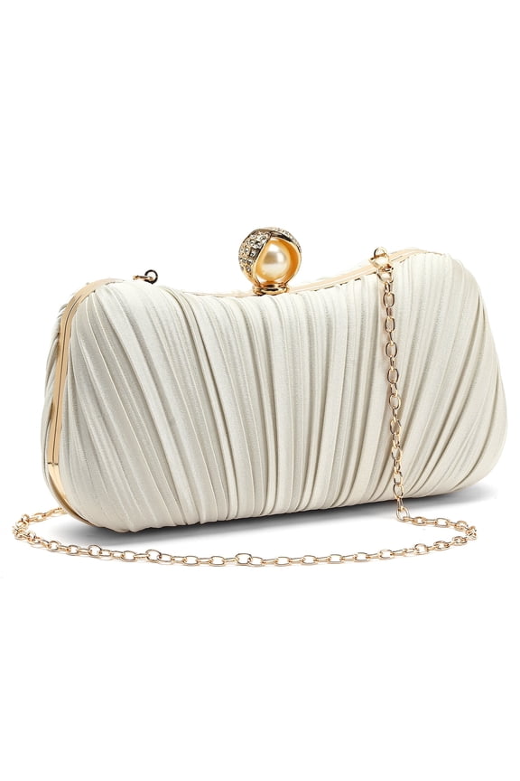Clutch Purses for Women Evening Bag Pleated Satins Clutch Purse Luxury Handbags for Wedding Party