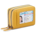 thumbnail image 1 of LOUEBICA Credit Card Holder Wallet RFID Blocking Leather Small Wallet for Women Double Zipper Wallet with ID Window, 1 of 8