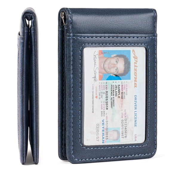 LOUEBICA Slim Men's Wallet with Money Clip RFID Blocking Card Holder Bifold Card Holder Wallet