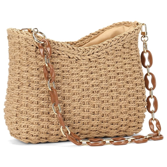 LOUEBICA Straw Summer Purses for Women, Cute Woven Beach Shoulder Bag for Vacation