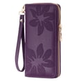 thumbnail image 1 of LOUEBICA Wallet Women Leather RFID Blocking Wristlet wallets Ladies Clutch with Floral Pattern for Phone and Card, 1 of 7