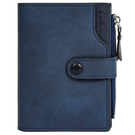 LOUEBICA Wallet for Men Large Capacity Leather RFID Blocking Trifold Wallet with 2 ID Windows and 15 Card Holders