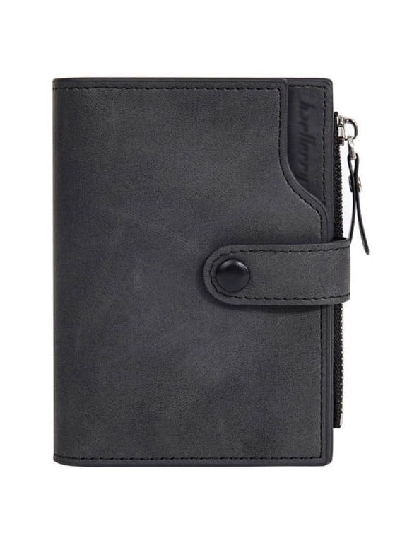 Wallet for Men Large Capacity Leather RFID Blocking Trifold Wallet with 2 ID Windows and 15 Card Holders