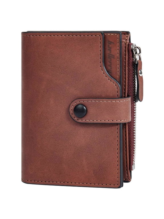 Wallet for Men Large Capacity Leather RFID Blocking Trifold Wallet with 2 ID Windows and 15 Card Holders