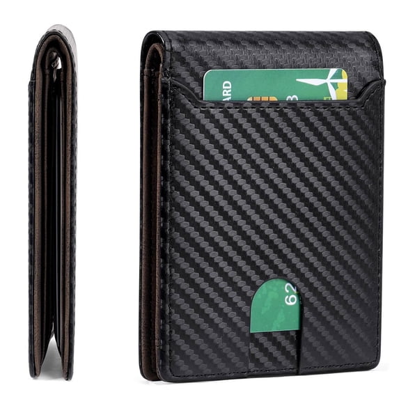 LOUEBICA PU Leather Wallet Bifold Front Pocket Wallet for Men Minimalist Card Holder