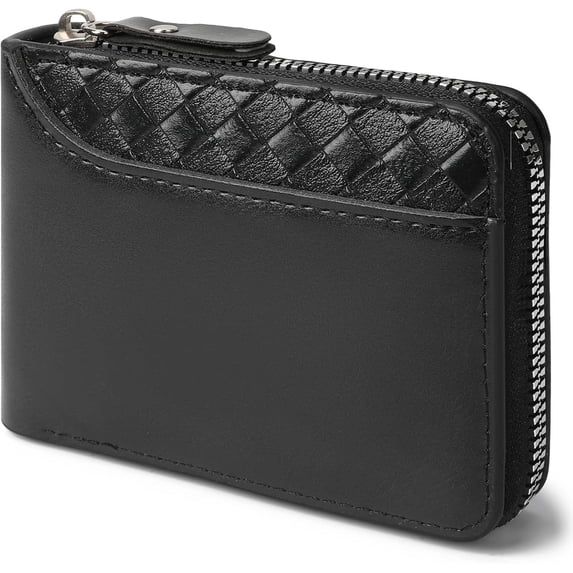 LOUEBICA Mens Bifold Wallet with zipper RFID Blocking Minimalist Wallet for Men