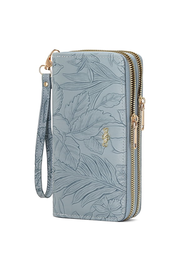 Wallet for Women Clutch Double Zip Around Credit Card Holder Leather Women's Wallet Large Capacity