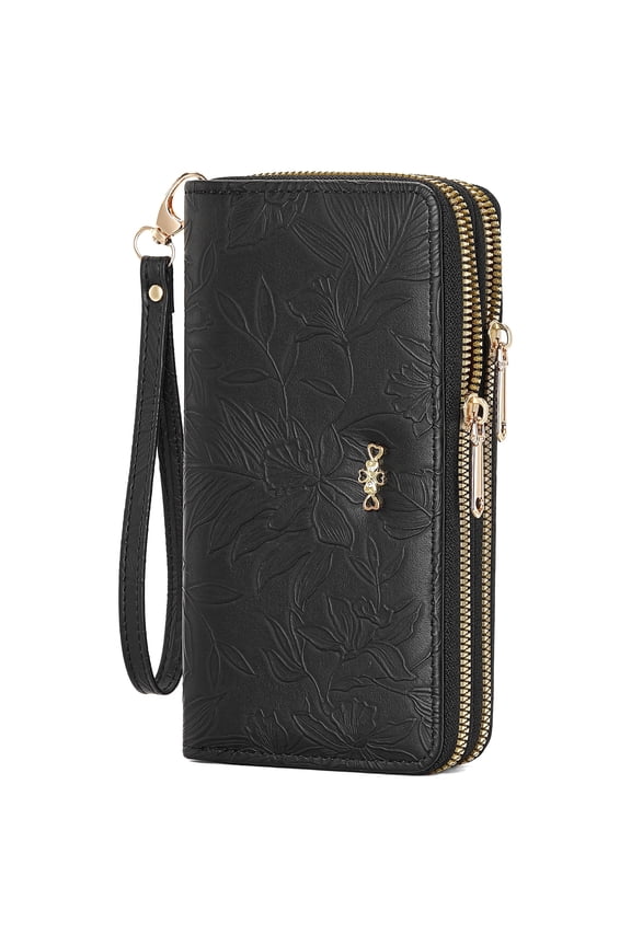 Wallet for Women Clutch Double Zip Around Credit Card Holder Leather Women's Wallet Large Capacity