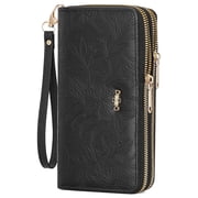 LOUEBICA Wallet for Women Clutch Double Zip Around Credit Card Holder Leather Womens Wallet Large Capacity