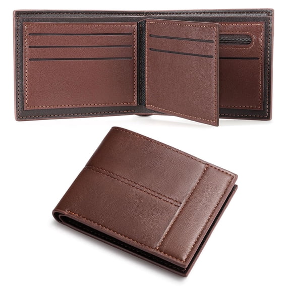 LOUEBICA Wallets for Men Minimalist Bifold Front Pocket Wallets with 1 ID Window 7 Card Slots