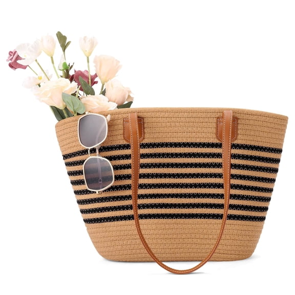 LOUEBICA Women’s Straw Tote Bag Large Woven Shoulder Bag