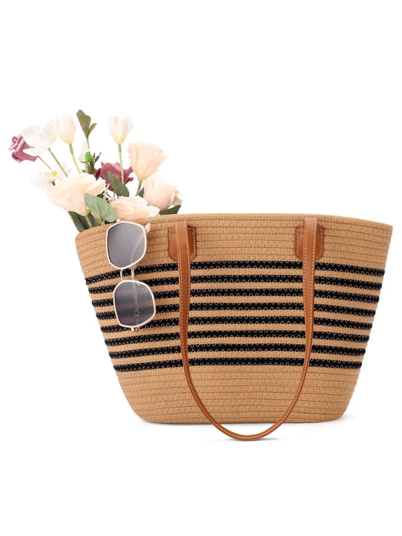 Women’s Straw Tote Bag Large Woven Shoulder Bag