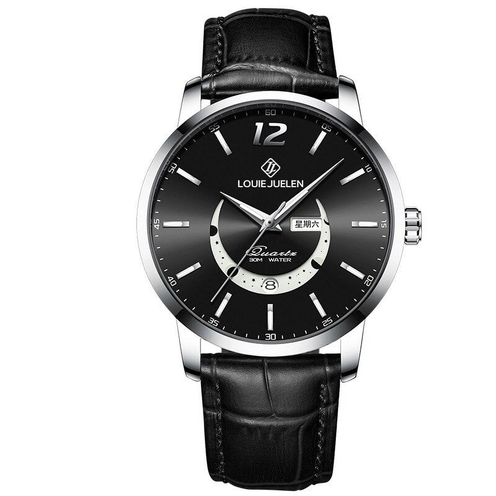 ジェニオ2 　るんるん LOUIE JUELEN New Master Moon Phase Luminous Waterproof Brand Wrist