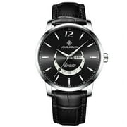 LOUIE JUELEN New Master Moon Phase Luminous Waterproof Brand Wrist Watch Mens Fashion Genuine Leather Strap Quartz Watch