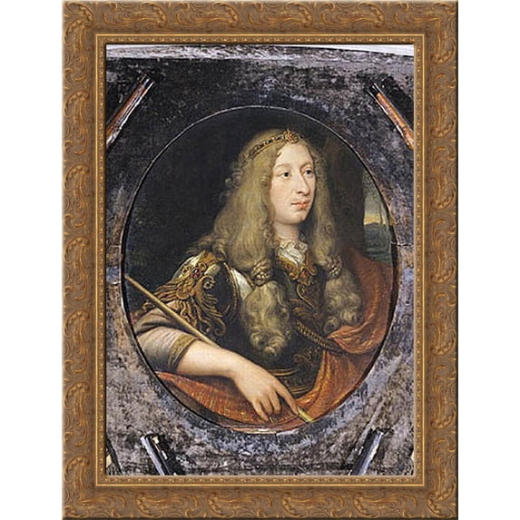LOUIS II DE BOURBON, DUC D'ENGHIEN 24x18 Gold Ornate Wood Framed Canvas Art by Jacques Stella