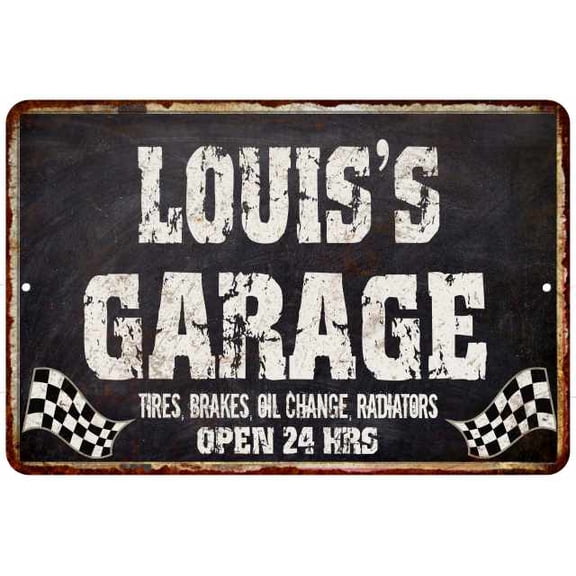 LOUIS'S Garage Black Grunge Sign 8x12 Decor Gift 208120005201