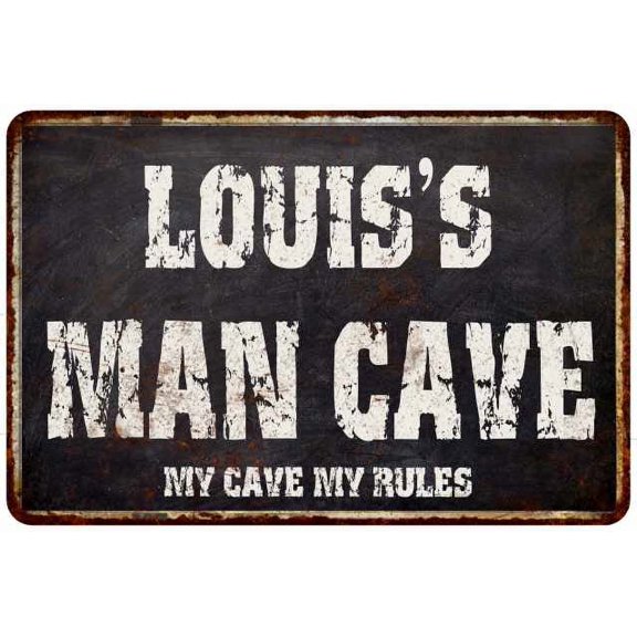 LOUIS'S Man Cave Black Grunge Sign Home Decor Gift Cave Funny 108120004201