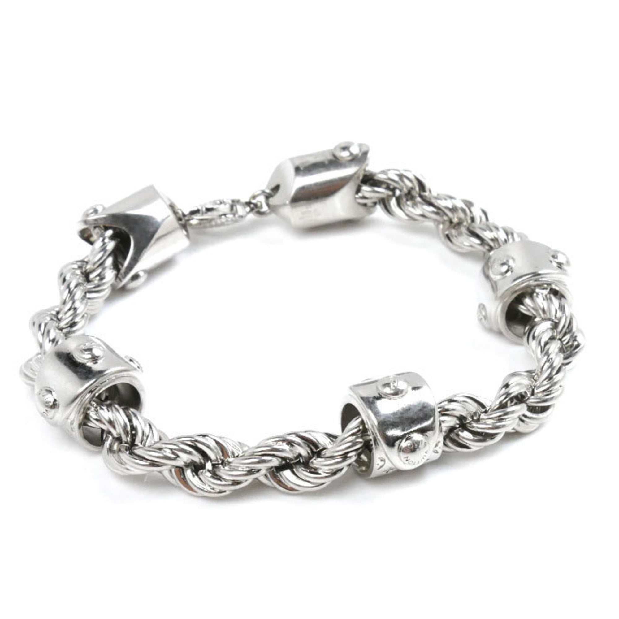 【レア品】値下げLOUIS VUITTONブレスレット・LV ロープM1540M Pre-Owned LOUIS VUITTON Louis Vuitton Metal LV Rope Bracelet