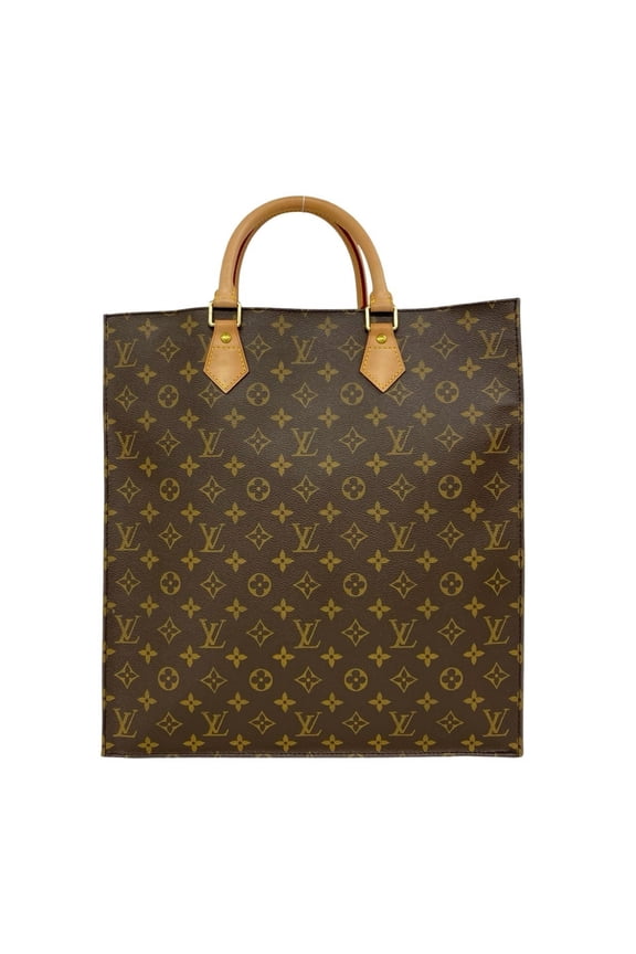 Pre-Owned LOUIS VUITTON Louis Vuitton Sac Plat Monogram Logo Pattern Leather Handbag Tote Bag...