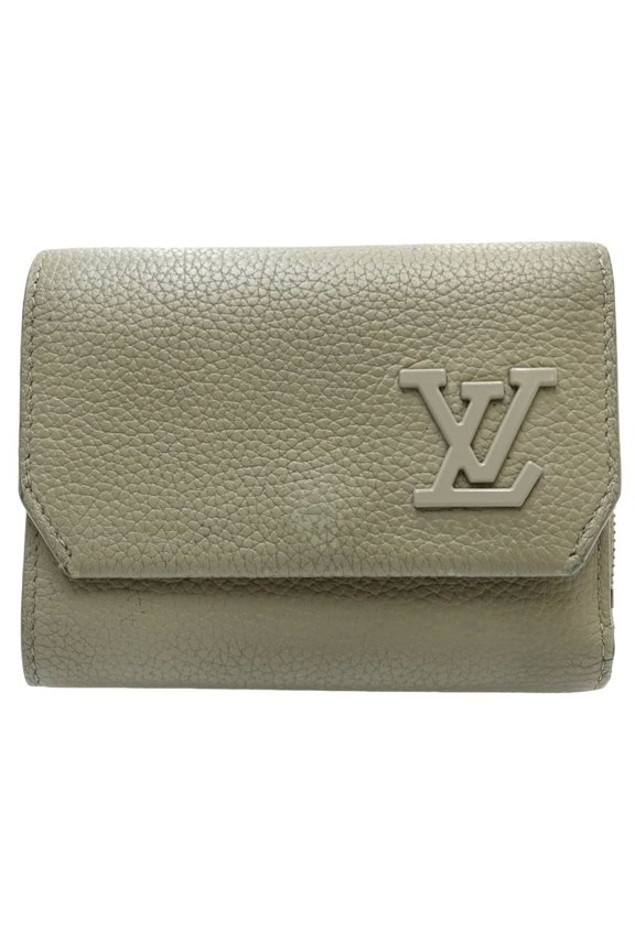 Pre-Owned LOUIS VUITTON Louis Vuitton Tri-fold Wallet M82410 Portefeuille Pilot Aerogram Sage...