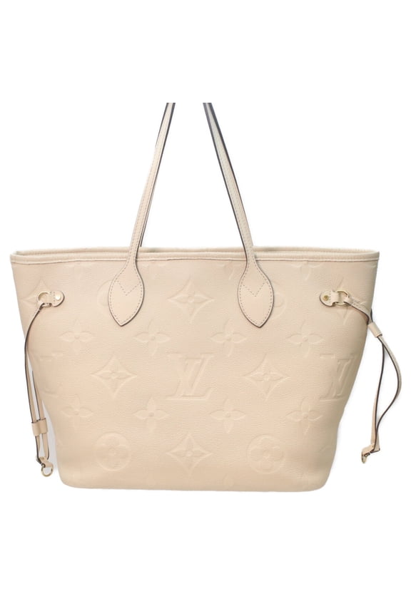 Pre-Owned LOUIS VUITTON M46676 Monogram Empreinte Neverfull MM Tote Bag, Cream (Ivory),...