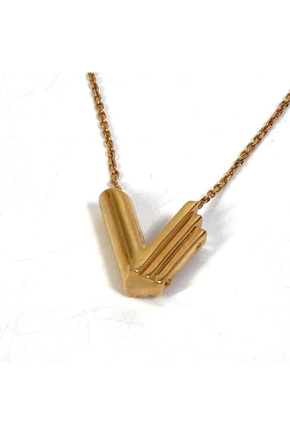 Pre-Owned LOUIS VUITTON M61077 LV&ME Initial "V" Necklace GP Women's Gold