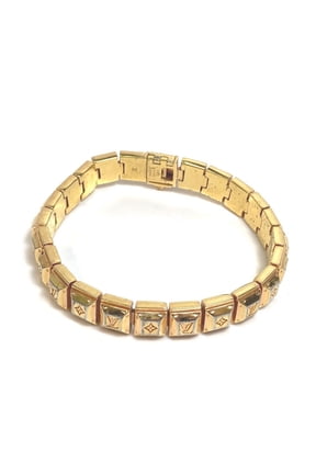 Pre-Owned LOUIS VUITTON M64650 Nanogram Tennis Bracelet in Gold for Women