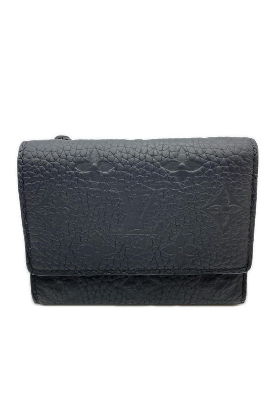 Pre-Owned LOUIS VUITTON Taurillon Portefeuille Pilot Noir M82556 Tri-fold Wallet Black Leather...