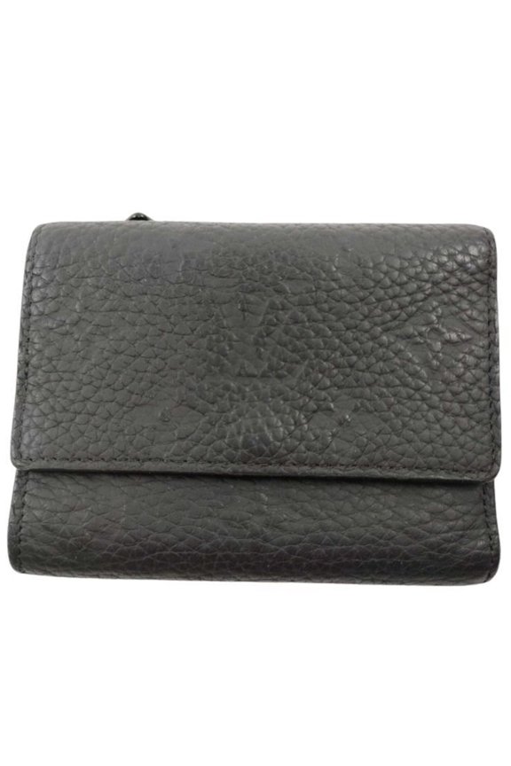 Pre-Owned LOUIS VUITTON Tri-fold Wallet Portefeuille Pilot M82556 Black Taurillon Leather Men's...