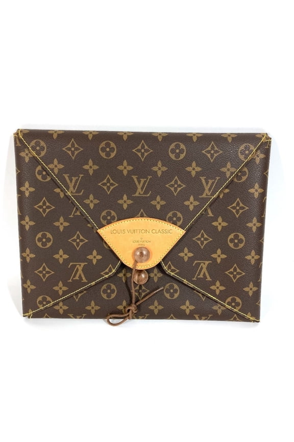 Pre-Owned LOUIS VUITTON Unknown Monogram Classic Logo Pouch/Clutch Bag in Canvas, Brown, for...