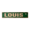 thumbnail image 1 of LOUIS Vintage Aluminum Street Sign Childrens Name Room Metal Sign rustic metal tin | Indoor/Outdoor |  24" Wide, 1 of 4