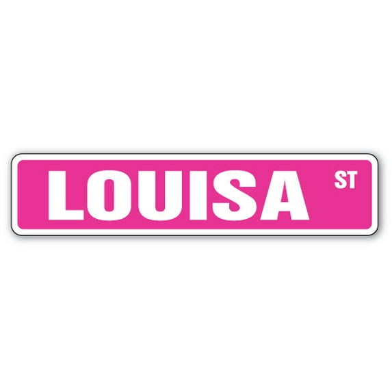 LOUISA Street Sign Childrens Name Room Sign | Indoor/Outdoor | 24" Wide