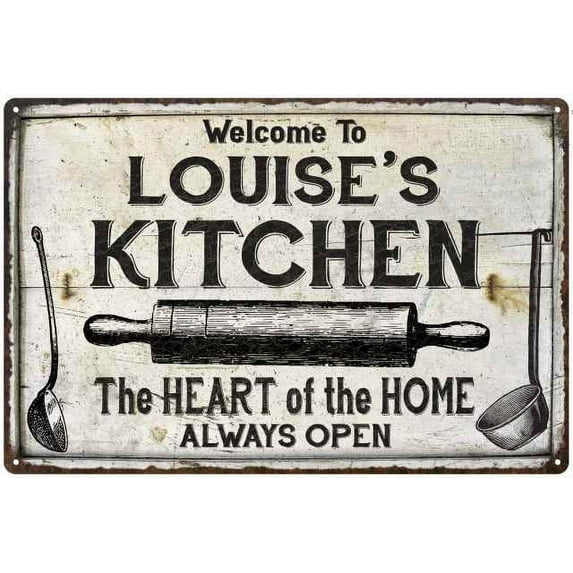 LOUISE'S Kitchen Farmhouse Sign Gift Gift 12x18 Metal 112180033086