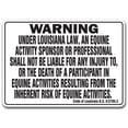 thumbnail image 1 of LOUISIANA Equine Sign activity liability warning statute horse farm barn stable, 1 of 5
