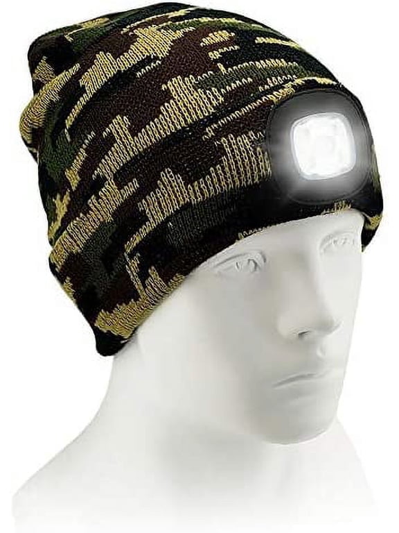 LED Beanie Hat with Light, Unisex USB Rechargeable Knitted Lighted hat, Winter Warm Unisex Lighted Headlamp Cap for Fishing,Camping,Hunting